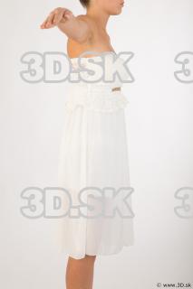 Whole body white dress modeling t pose of Leah 0007